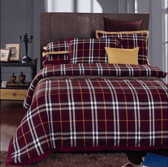 Daphne Scotland Plaid Flannel bedroom set #MS120405 120404 120505 120414 100% Cotton Printed image54