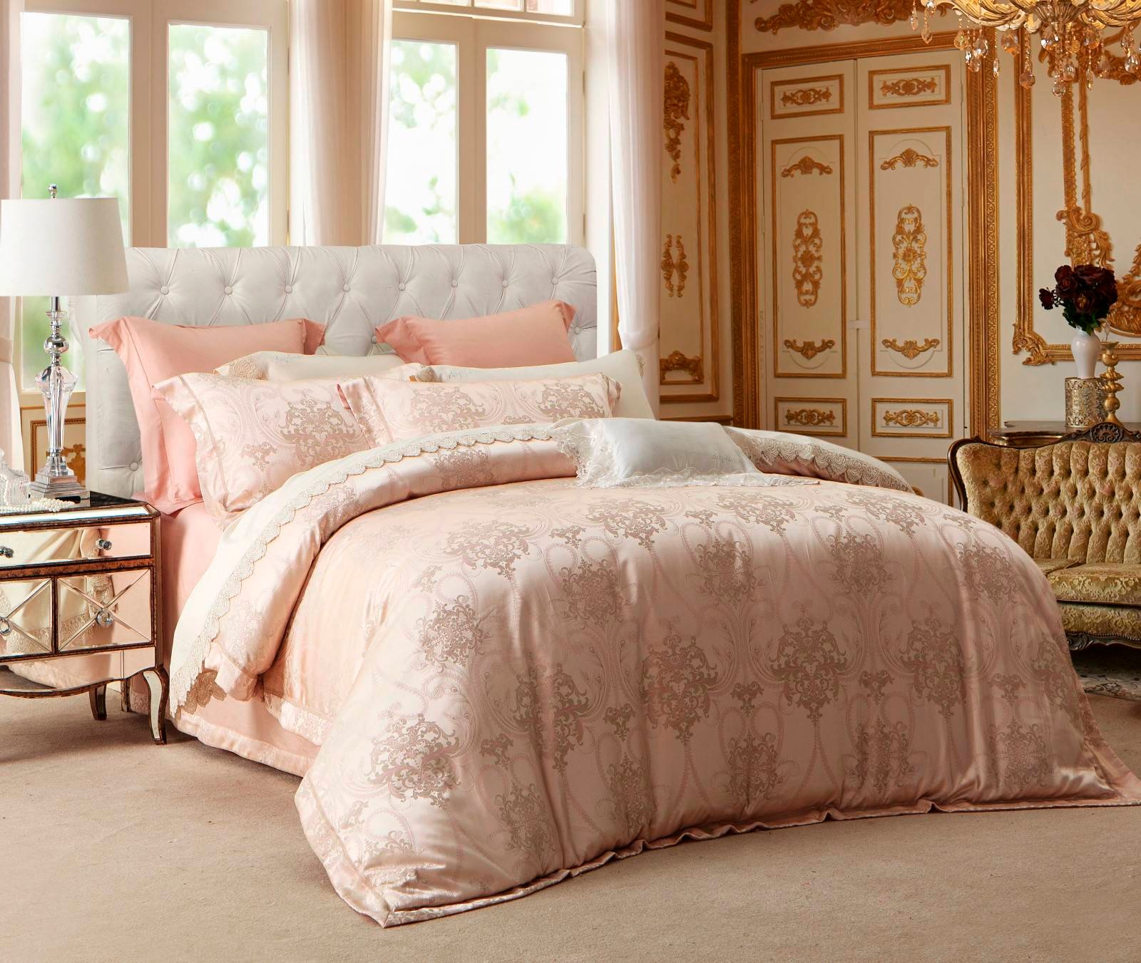 Daphne Polyester and Rayon Jacquard Elegant Designed Bedding 6845 Jacquard Bedding Set image7