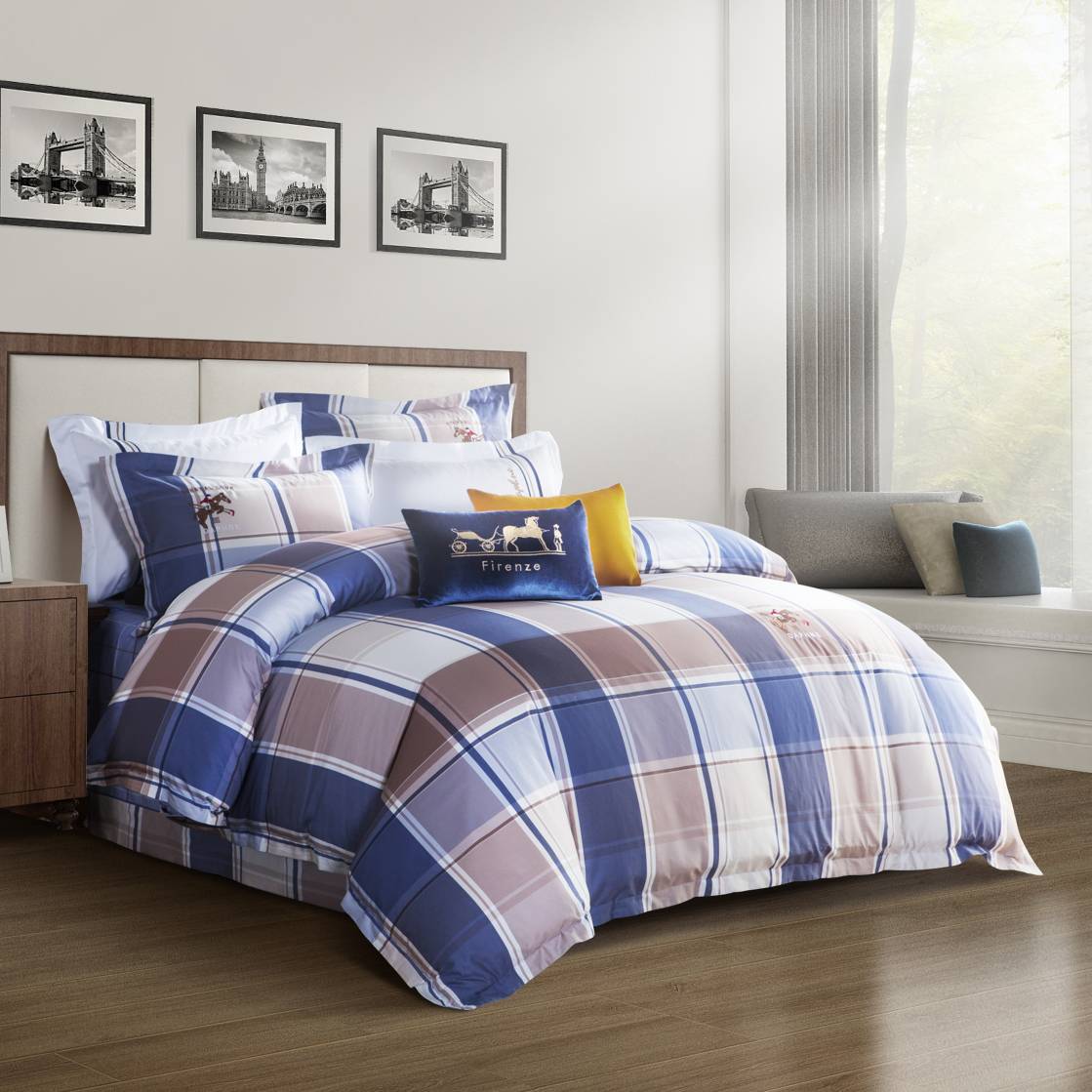Daphne Classic Plaid Printing Duvet Cover Set Long-staple Cotton 6825 100% Cotton Printed image37