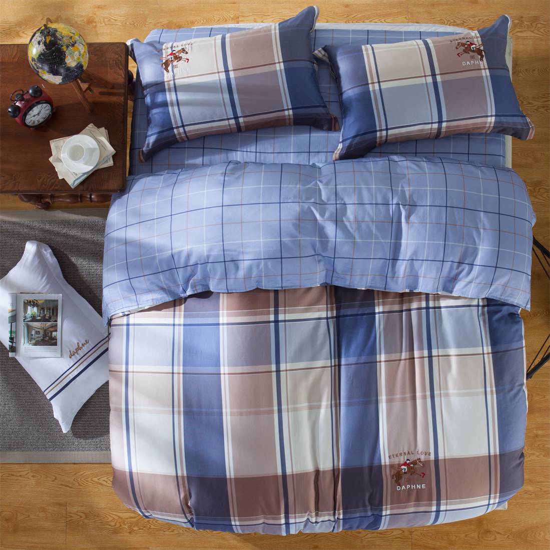 Daphne Classic Plaid Printing Duvet Cover Set Long-staple Cotton 6825 100% Cotton Printed image37